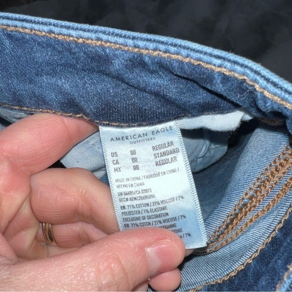 American Eagle super stretch high rise jegging distressed size 00R - Picture 5 of 6
